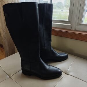 Black Leather Knee-High Boots Brand New Never Worn Real Leather Inside & Outside